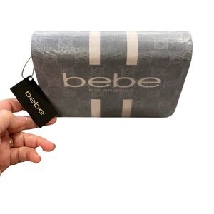 NWT Bebe Paisley Black Crossbody Bag • Faux Leather Chain Strap